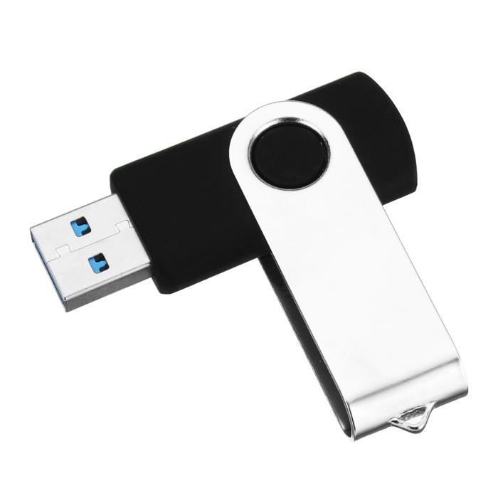 Pen drive giratório TEMPSA de 256 GB, USB 3.0, de alta velocidade, preto.