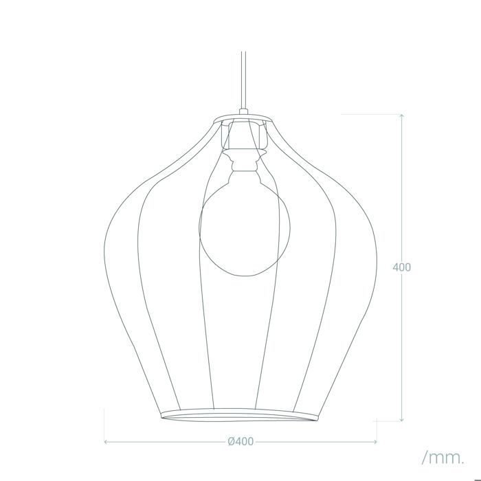 Lampada a sospensione Yara in metallo bianco e tessuto Ø400 mm