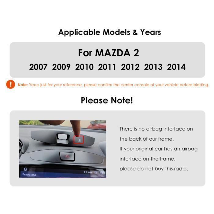 Autoradio 6G+64G Android 14 pour MAZDA 2 2007-2014 Navigation GPS lecteur multimédia 2Din DSP wifi Carplay Bluetooth Audio stéréo