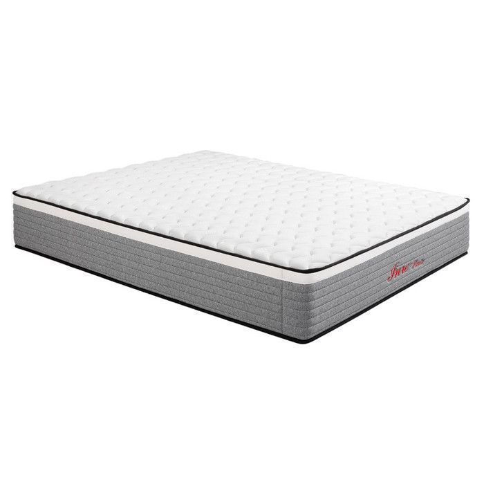 Colchón INRE de espuma viscoelástica de 140x190 cm, 20 cm de grosor, firmeza óptima, 7 zonas ergonómicas.