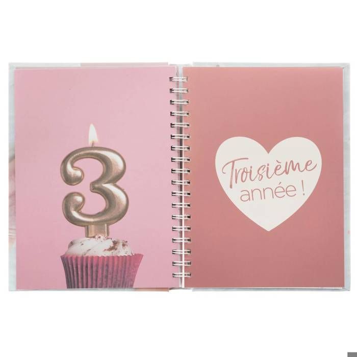 Livro do bebê, 100 páginas, 21x25cm - Design de interiores Atmosphera - Rosa