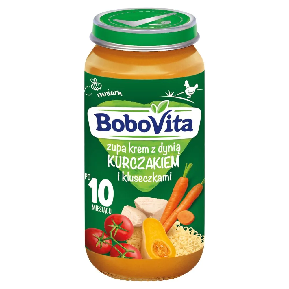 Bobovita Dynia Kurczak Kluseczki - Zupa-krem z dynią, kurczakiem i kluseczkami 250 g