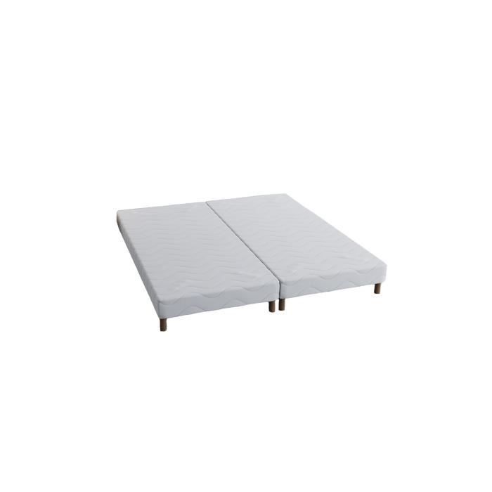 Ensemble Sommiers 80x200 + Matelas 160x200 Mémoire de Forme - ELITE MATTRESS COMPANY - Equilibré - Blanc