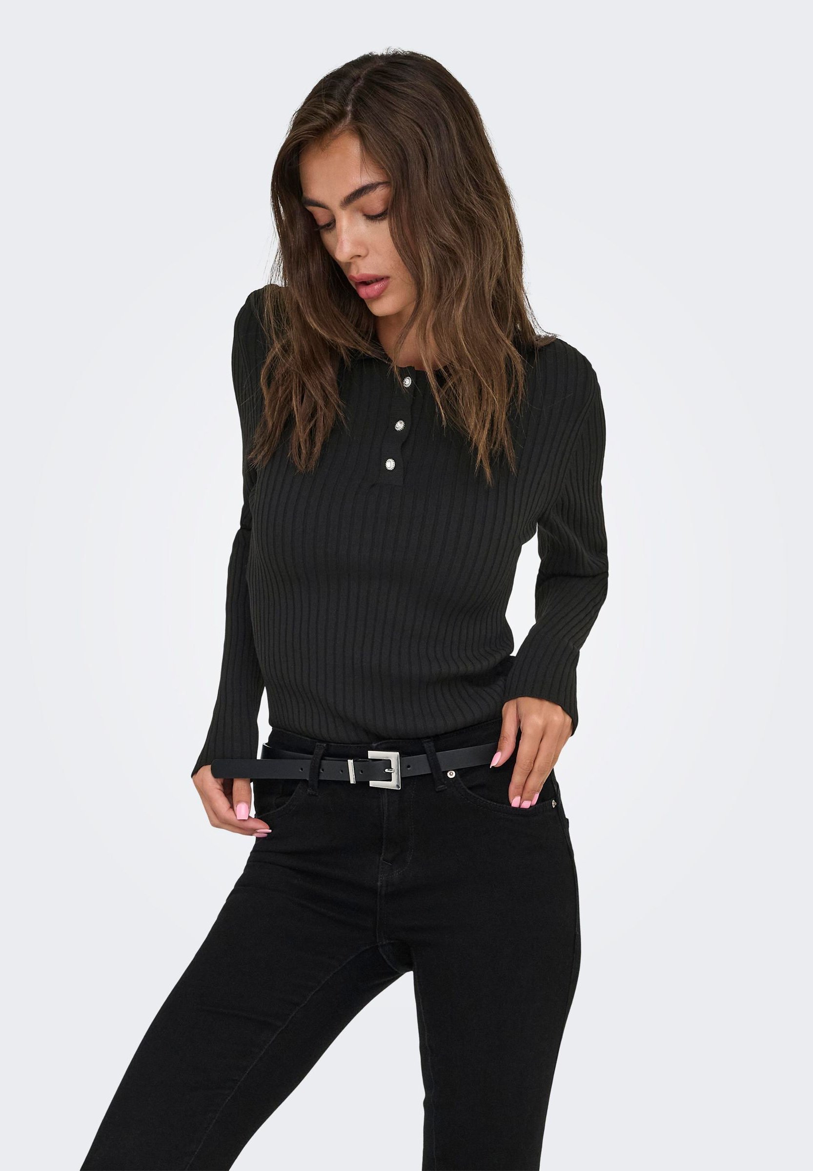 ONLY ONLELISA - Top met lange mouwen - zwart