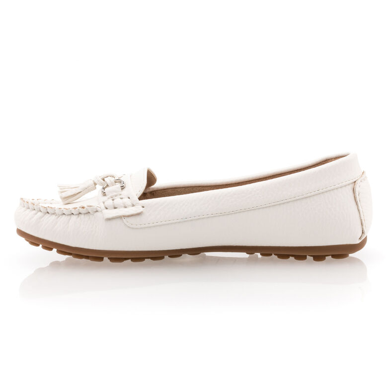 Weiße Damen-Loafer/Bootsschuhe