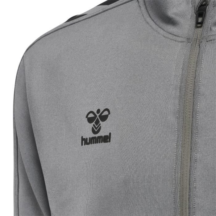 Hummel Men's Core XK Poly Grey Track Jacket - Breathable Long Sleeves, Zip Closure