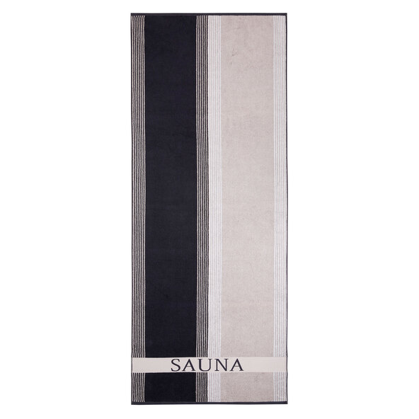 Saunahanddoek met strepen, antraciet