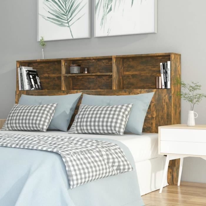 cabecero de cama vidaXL color roble ahumado 160x19x103,5 cm 817252