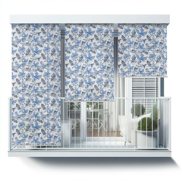 Roleta zewnętrzna - 40x180 cm -Kwiaty i motyle