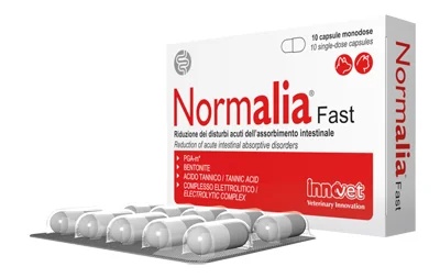 INNOVET Normalia Fast 10 capsules Réduction des troubles aigus de l'absorption intestinale chez les chiens et les chats