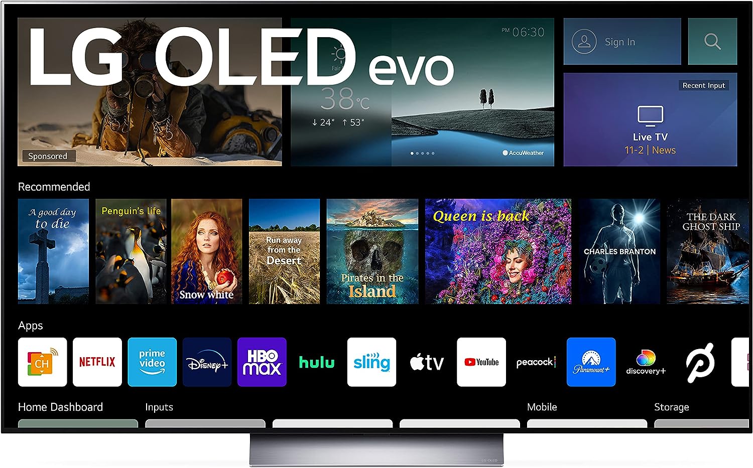 LG C2-serie 55-inch OLED evo Smart TV OLED55C2PUA, 2022 - AI-gestuurde 4K-tv, ingebouwde Alexa, donkerzilver
