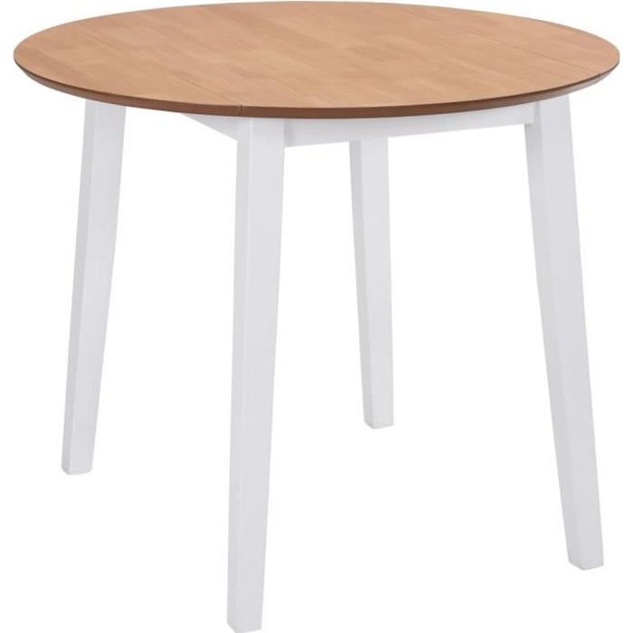 Mesa de comedor redonda plegable vidaXL, MDF blanco
