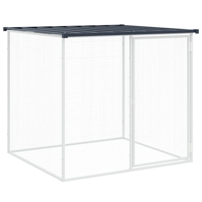 vidaXL Kippenhok met antracietkleurig dak 203x98x90 cm Gegalvaniseerd staal 3189039