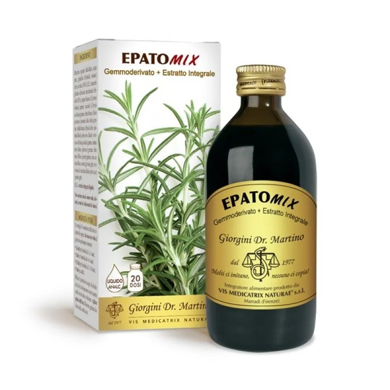 Dr Giorgini Epatomix, liquide non alcoolisé de 200 ml, complément alimentaire détoxifiant