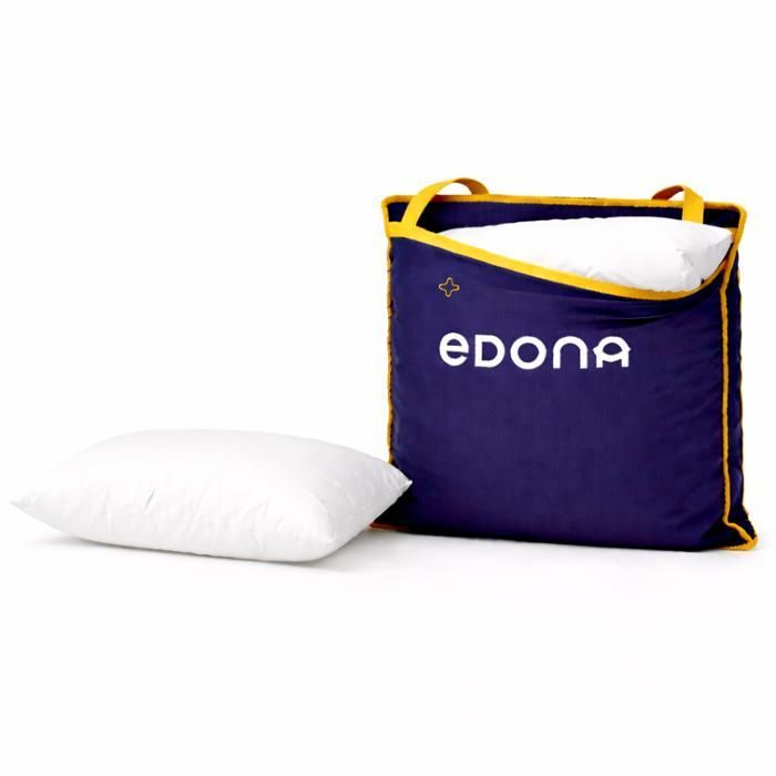 Edona The Peaceful Set van 2 synthetische kussens van 60x60 cm, medium stevig, met neksteun, gemaakt in Frankrijk, OEKO-TEX