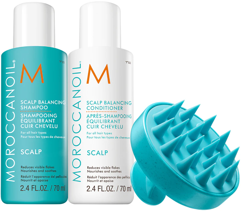 Sada Moroccanoil Scalp Discovery pre mastnú pokožku hlavy a lupiny