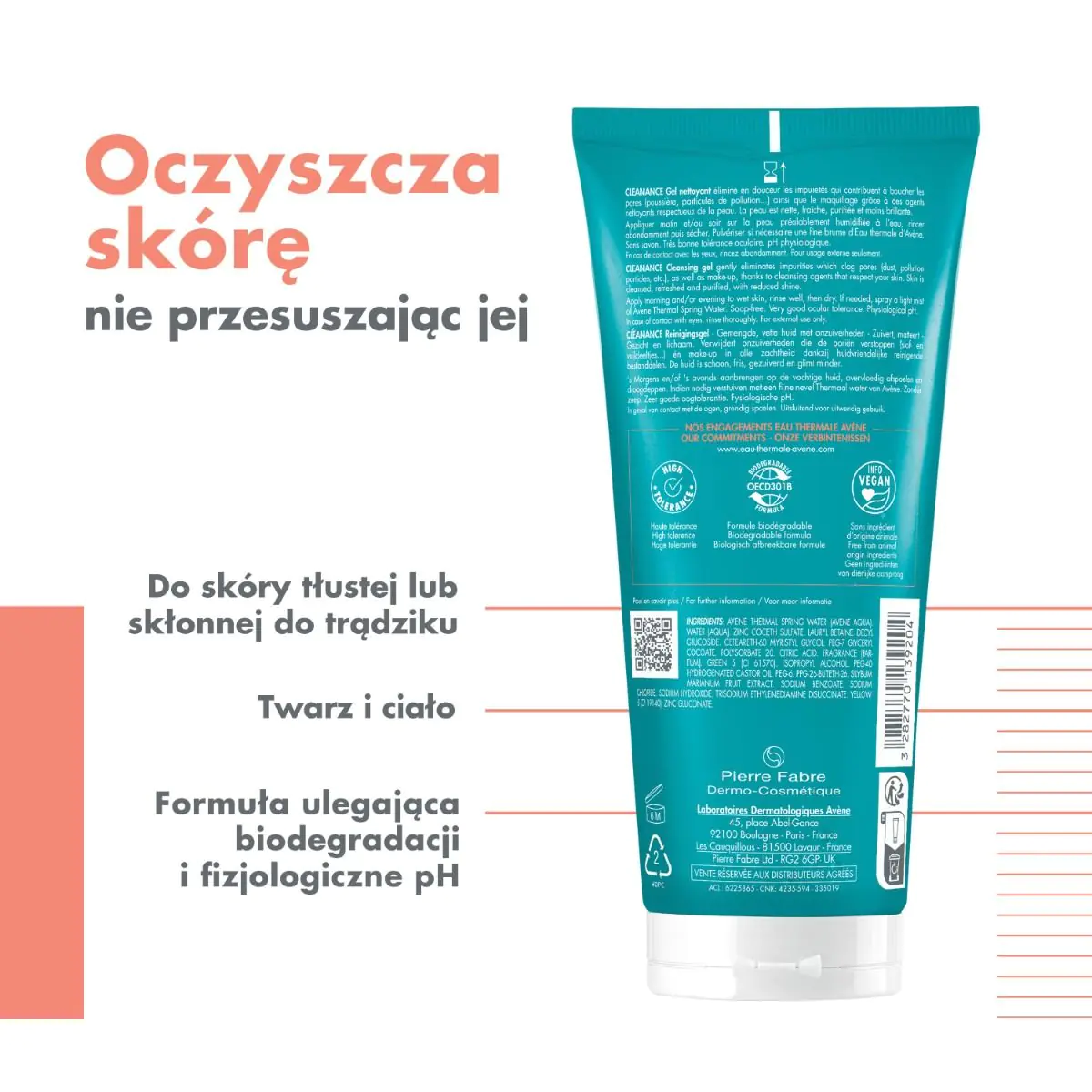 Avène Cleanance Żel oczyszczający do cery tłustej i trądzikowej, 200 ml