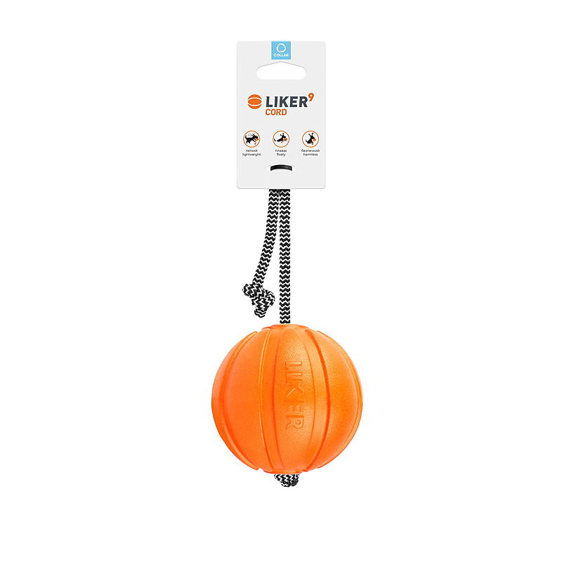 Pelota de juego para perros con cuerda de 9 cm de diámetro.