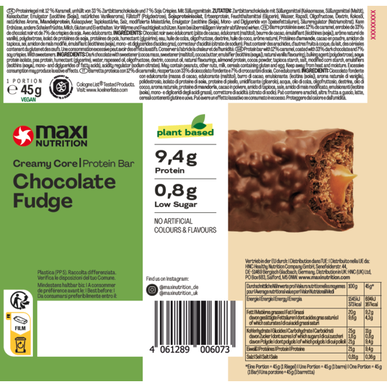 Maxi Nutrition Fudge Creamy Core Veganská čokoládová tyčinka 45 g 45 g