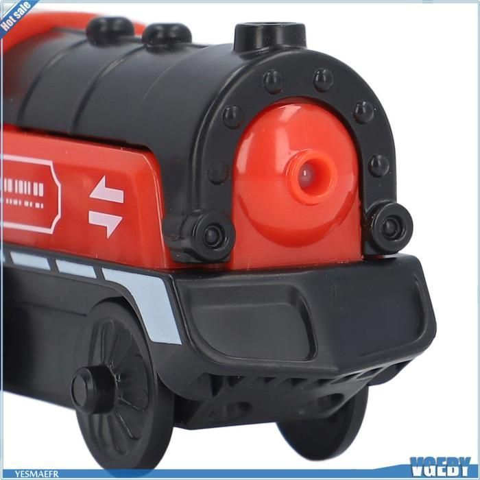 Tren eléctrico Ashata, tren eléctrico de madera a pilas, construcción creativa de vías, juego de juguetes ideal.