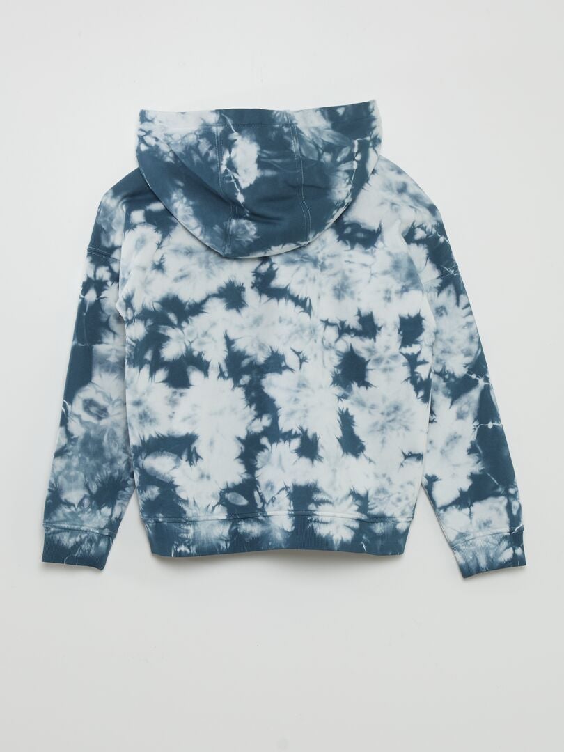 Sudadera con capucha teñida con la técnica tie-dye - AZUL