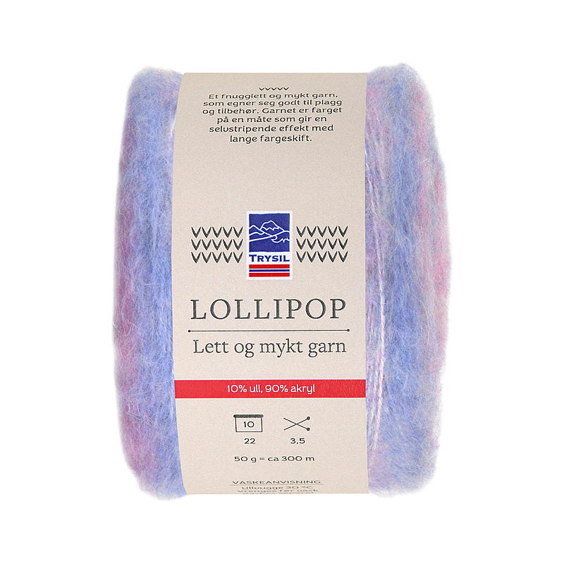 Garn Lokkilp lilla/rosa/blå gradient