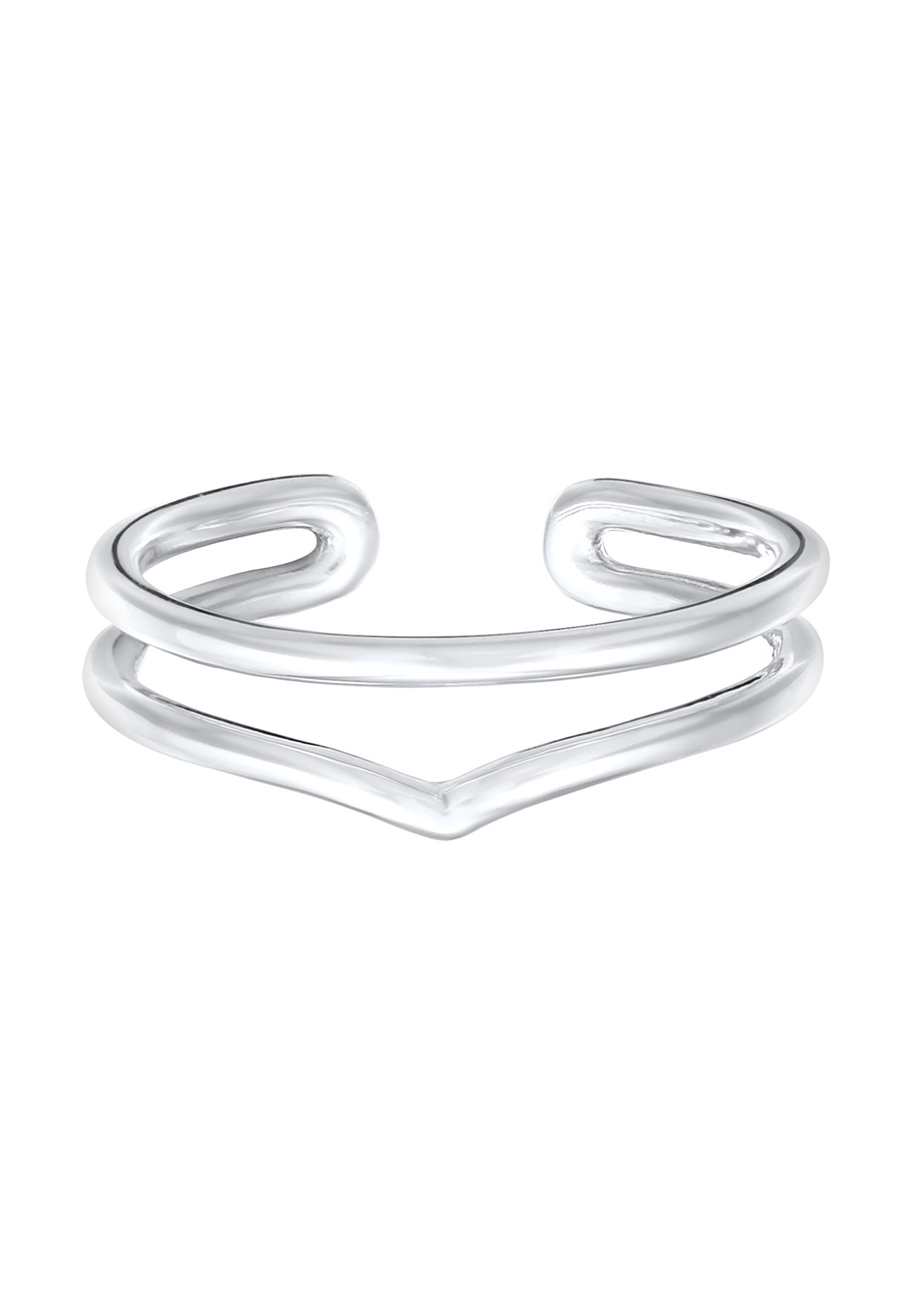 Elli Femmes enroulement ouvert forme de V géo en argent sterling 925