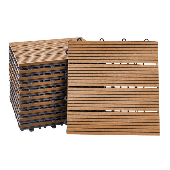 WPC-Trefliser BAVARO, 3m2-Pakke, teak