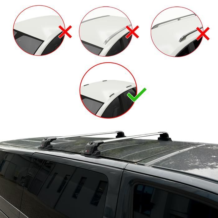 Barras de techo ACE-3 compatibles con Peugeot Expert Traveller 2017-2026, portaequipajes para coche, aluminio gris, 2 barras.