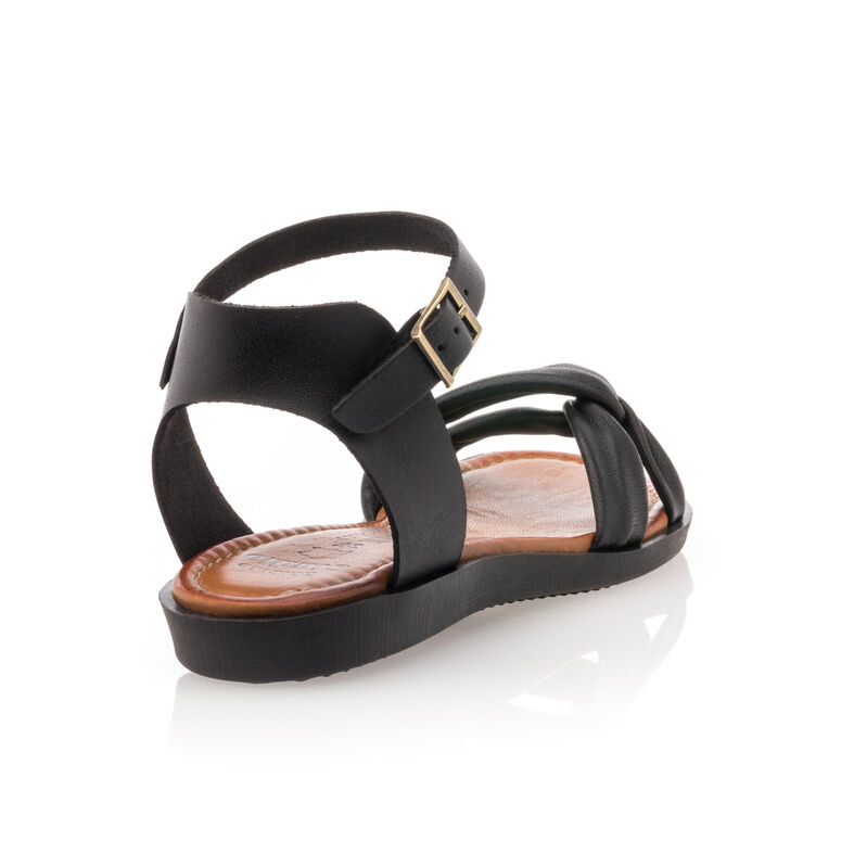 Schwarze Damensandalen / Zehenfreie Schuhe