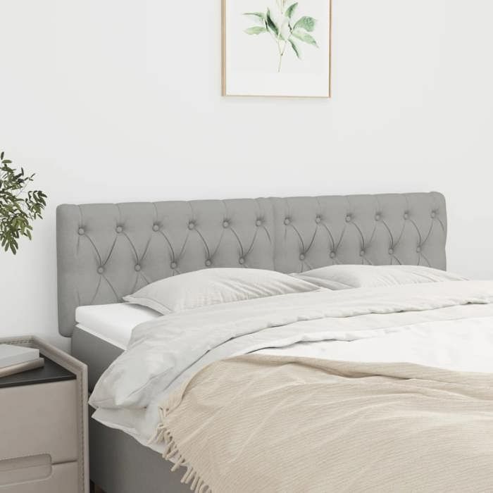 vidaXL 2x Têtes de Lit Meubles de Chambre à Coucher Accessoires de Lit Simple Têtes de Cadre de Lit Intérieur Gris Clair 346354
