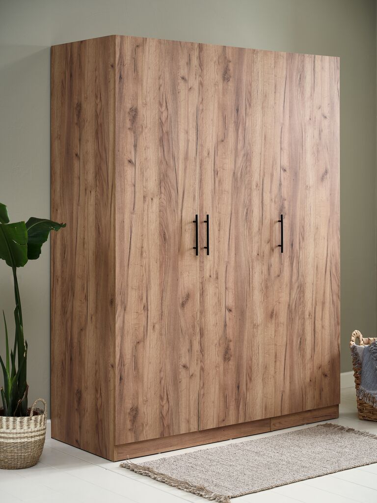VIBY 150x200 Omarica s 3 vrati v barvi naravnega hrasta