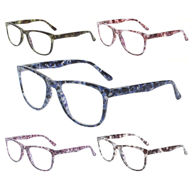 Occhiali da lettura da donna, classici, rotondi, leggeri, con cerniere a molla flessibili.