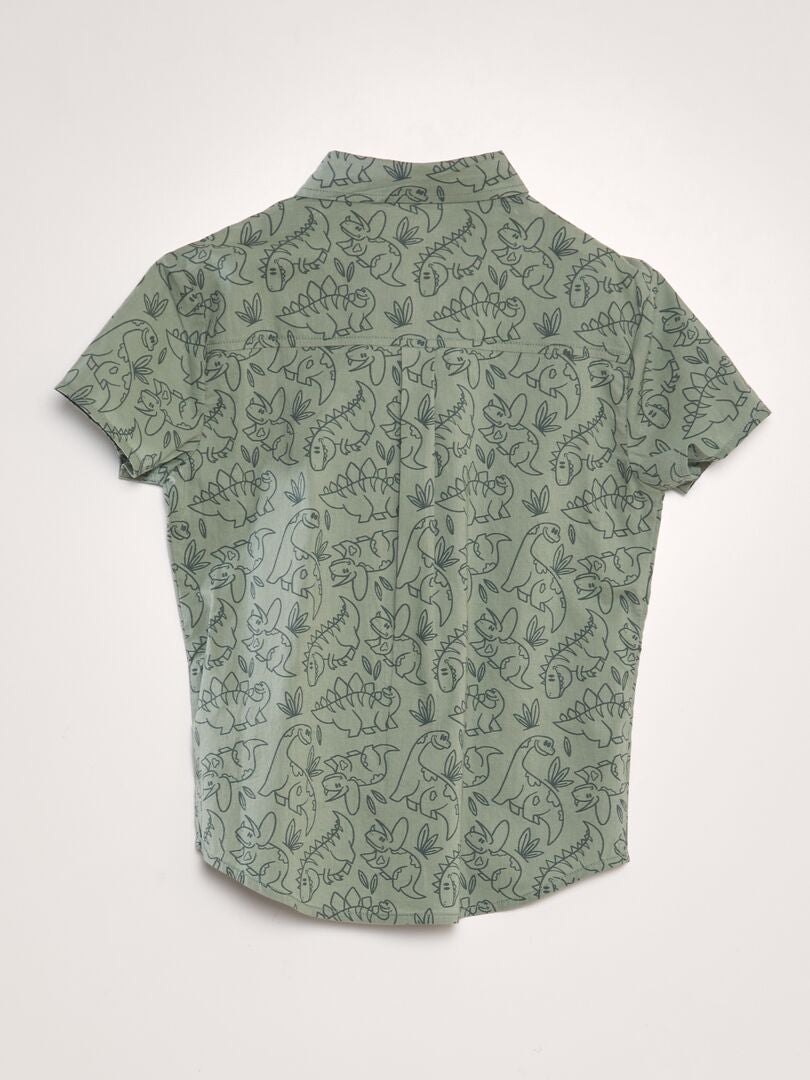 Camisa de manga curta com estampa - cáqui