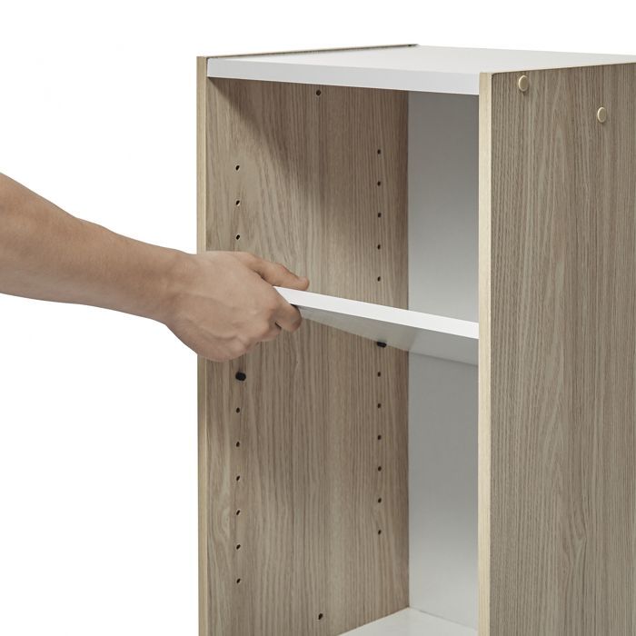 Iris Ohyama, Mueble de almacenamiento, Librería/ 3 estantes ajustables, UB-9035, Marrón claro, 29 x 34,7 x 88,2 cm (ancho x profundidad x alto)
