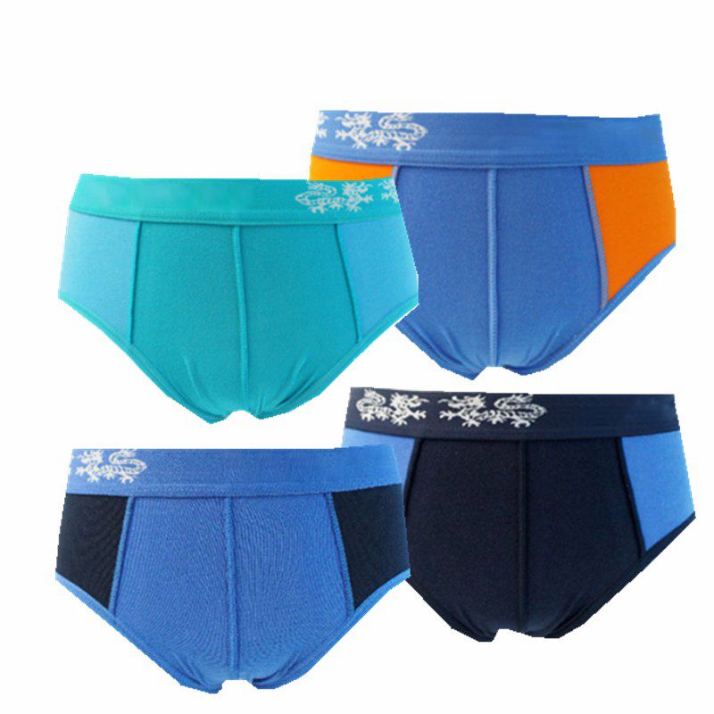 4 calzoncillos de algodón con estampado de dibujos animados para niños, ropa interior suave y cómoda de tres metros.