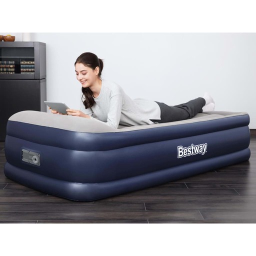 Colchão inflável Bestway Tritech para 1 pessoa, azul e cinza, 191x97x46 cm