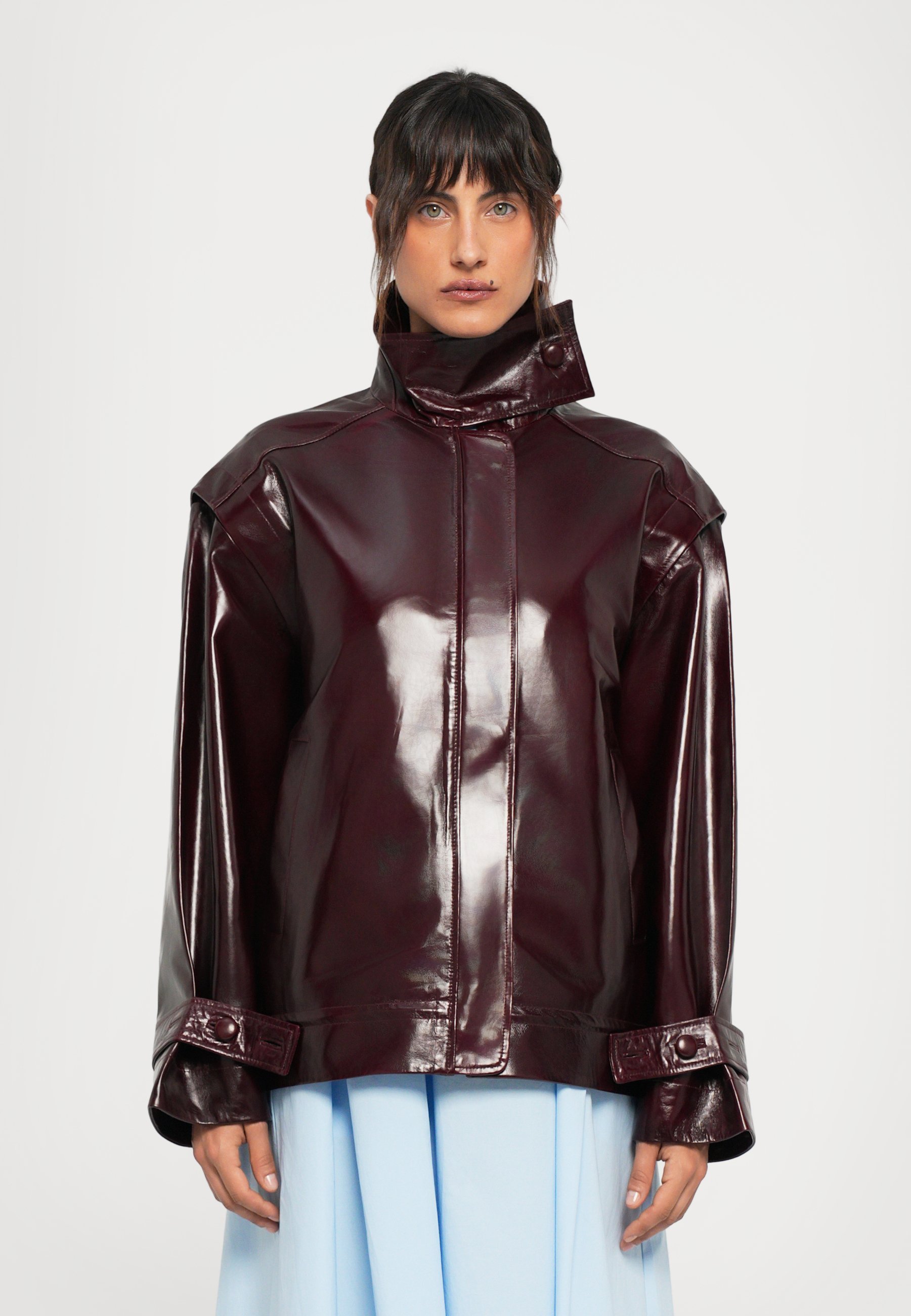 Übergroße Lederjacke - Zinfandel