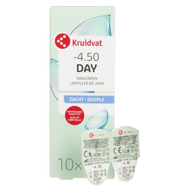 „Kruidvat Opticare“ -4,50 minkšti dieniniai kontaktiniai lęšiai<br>Medicinos prietaisas - 10 vnt.