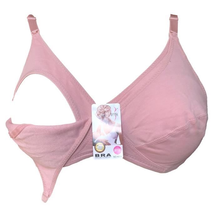 Soutien gorge allaitement 95C rose sans armatures non rembourré lingerie femme