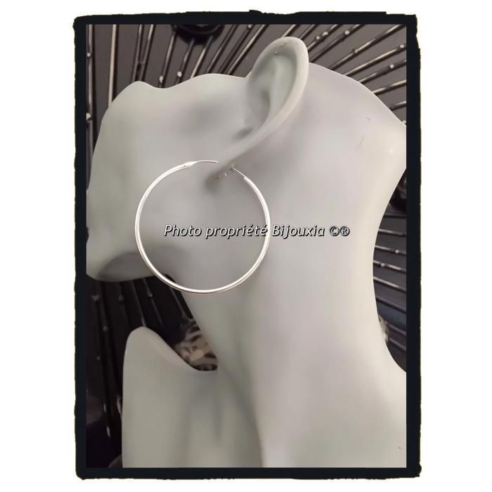 Orecchini a cerchio in argento sterling 925 - Gioielli Bijouxia - 5 cm - Donna - Adulti