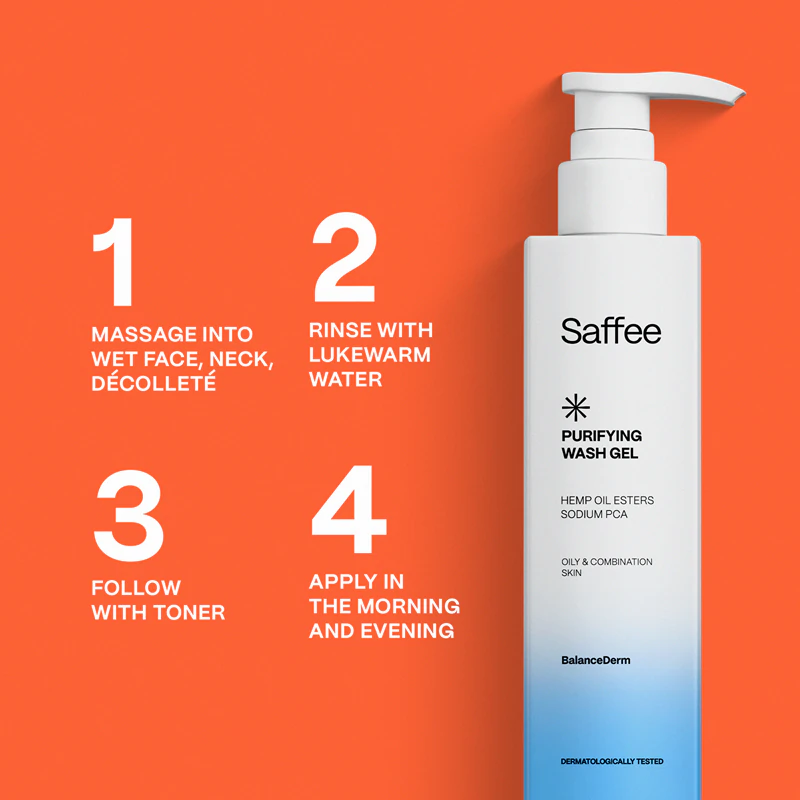 Saffee BalanceDerm Zuiverende Wasgel voor de vette en gecombineerde huid