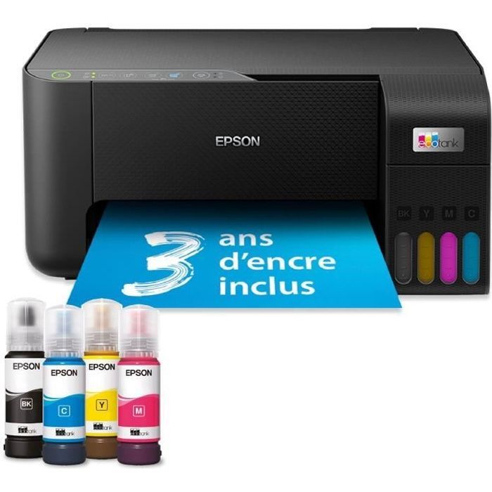 Impressora multifuncional A4 - EPSON - EcoTank ET-2860 - Wi-Fi - Equipada com tanques de tinta