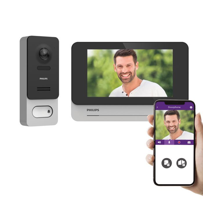 7-inch wireless and connected touchscreen video intercom - WelcomeEye Wireless - Philips - 531039