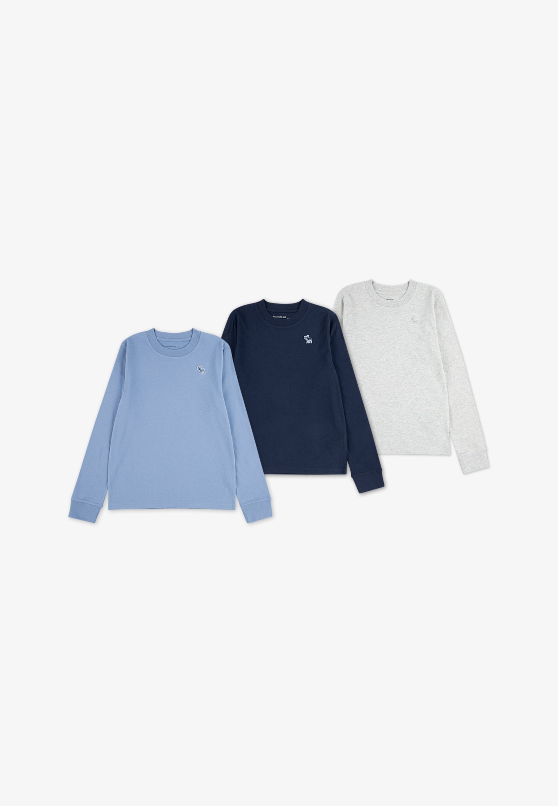 Lot de 3 t-shirts Abercrombie & Fitch - Hauts à manches longues - noir/gris clair/bleu