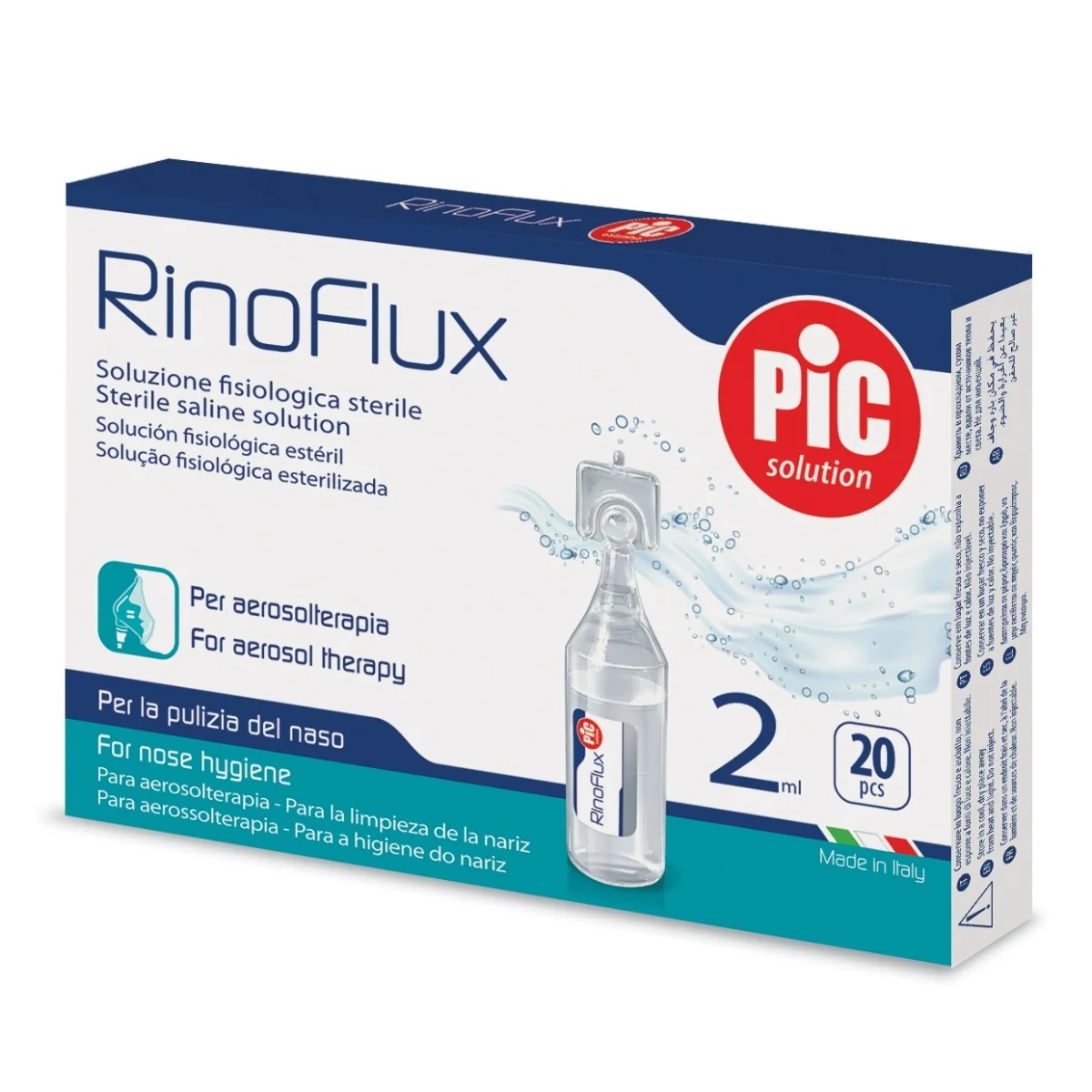 PIC Rinoflux Kochsalz-Aerosoltherapie 20 Ampullen Fluidisierung