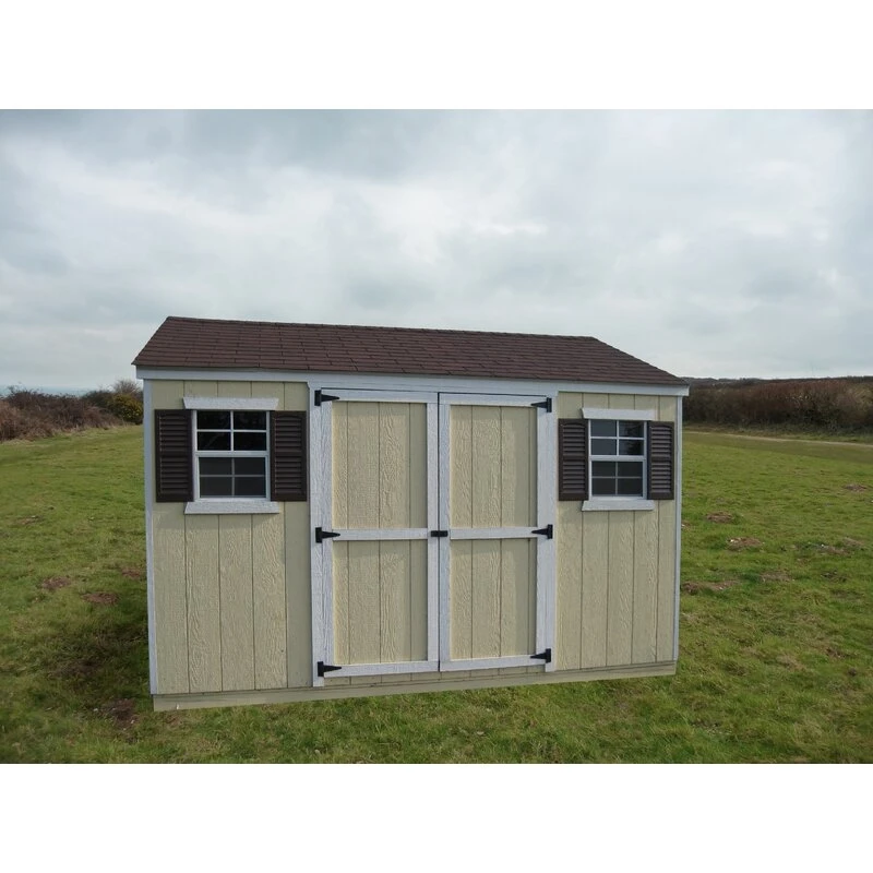 Depósito de madeira maciça com acabamento, 2,44 m de largura x 2,44 m de profundidade