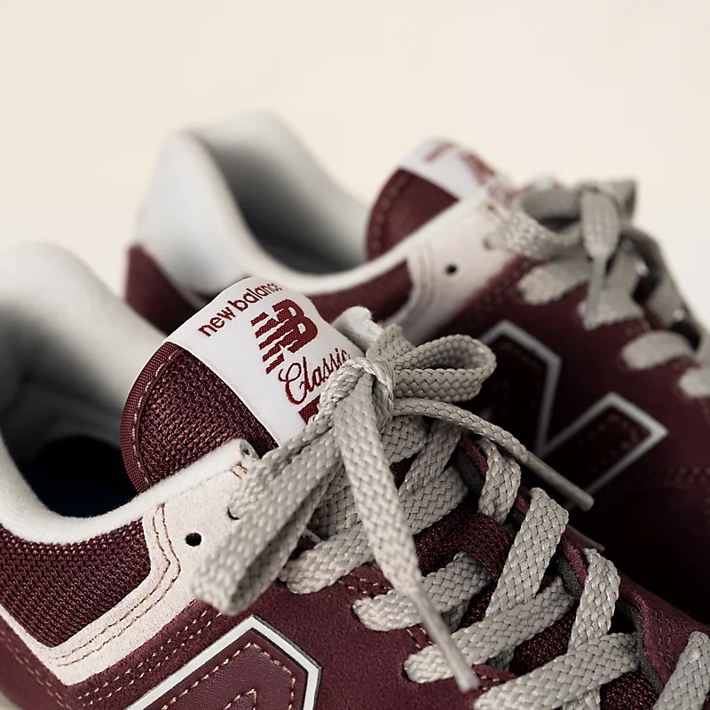 Unisex 574 Core - Burgundowy z Białym