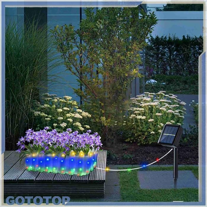 GOTOTOP Luces solares para macetas de exterior Lámparas solares para macetas Balcón Piscina Bolardo Verde