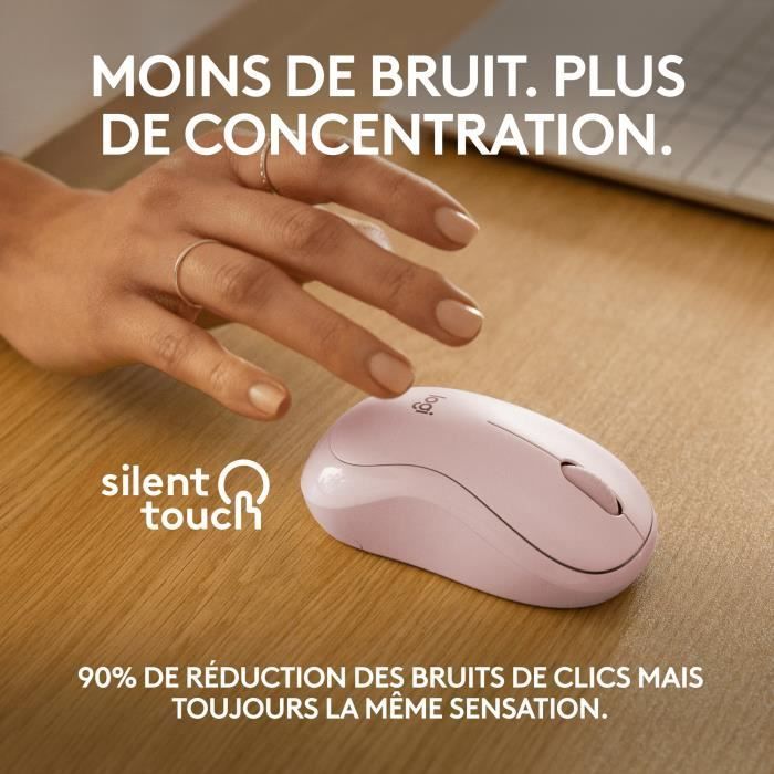 Ratón inalámbrico Logitech M240 Silent - Rosa